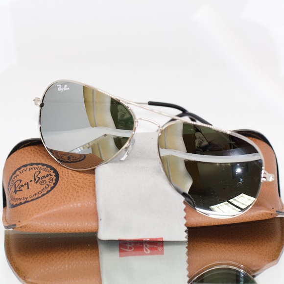 Ray Ban Gray Mirrored Lenses On Silver Frame - Picture 8 of 8